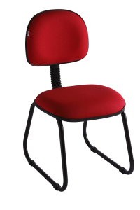 Cadeira fixa pés trapezio vermelha